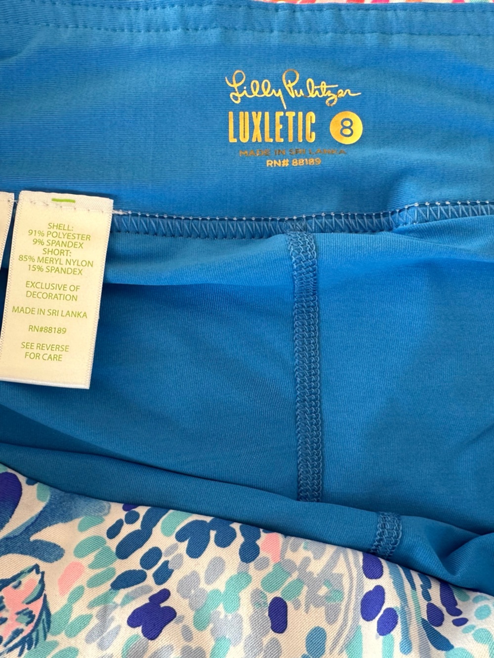Lilly Pulitzer LUXLETIC Monica Skort Skirt in Sway With Me Size 8 - Picture 2 of 5